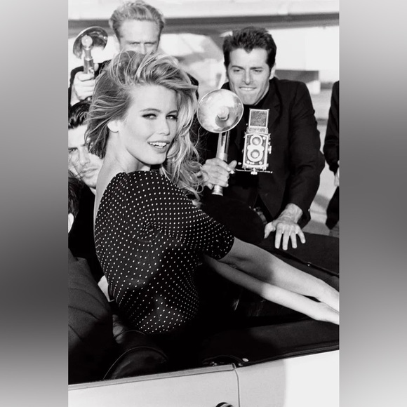 GUESS Neon Pop Art Claudia Schiffer Distressed Black Denim Jean Tote Bag - Picture 6 of 10